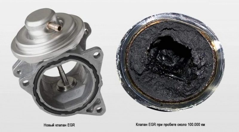 Закоксованный клапан EGR со снятого дизельного мотора